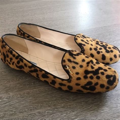 prada leopard flats|ladies prada shoes.